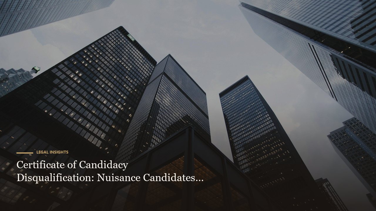 Certificate of Candidacy Disqualification: Nuisance Candidates and Material Misrepresentation