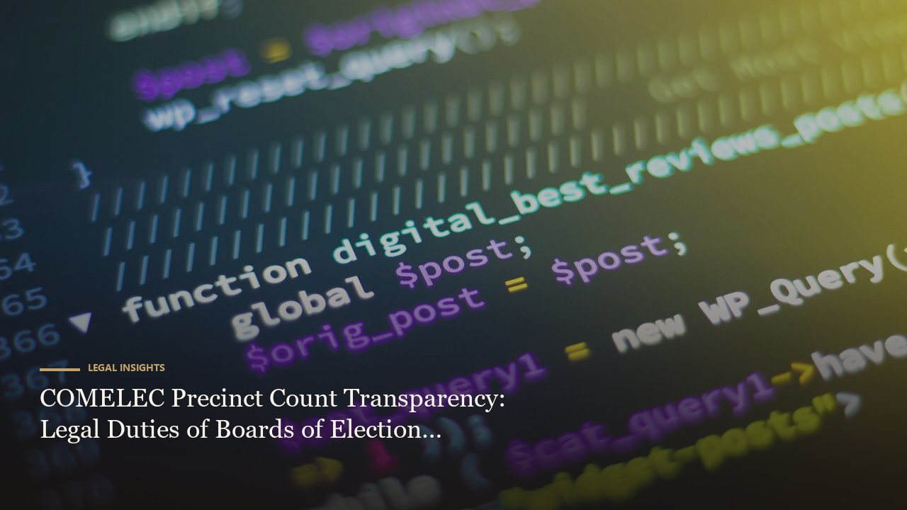 COMELEC Precinct Count Transparency: Legal Duties of Boards of Election Inspectors