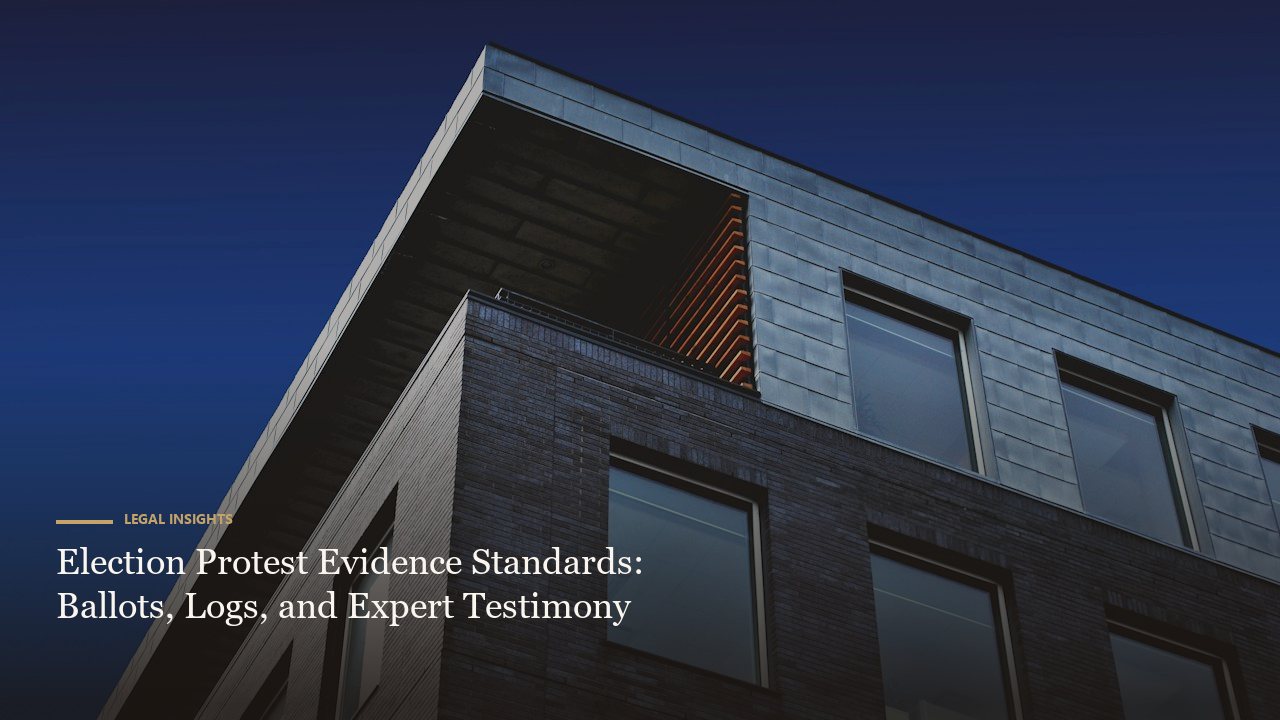 Election Protest Evidence Standards: Ballots, Logs, and Expert Testimony